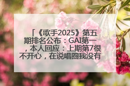 《歌手2025》第五期排名公布：GAI第一，本人回应：上期第7很不开心，在说唱圈我没有输过！卫兰淘汰