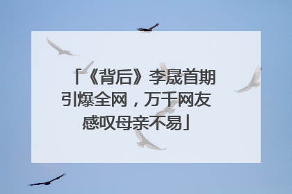《背后》李晟首期引爆全网，万千网友感叹母亲不易