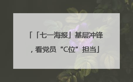 「七一海报」基层冲锋，看党员“C位”担当
