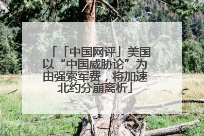 「中国网评」美国以“中国威胁论”为由强索军费，将加速北约分崩离析