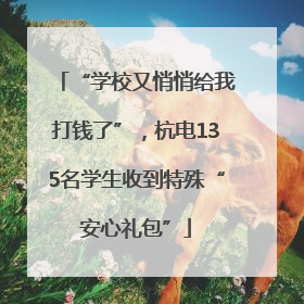 “学校又悄悄给我打钱了”，杭电135名学生收到特殊“安心礼包”