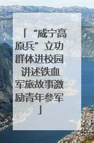 “威宁高原兵”立功群体进校园 讲述铁血军旅故事激励青年参军