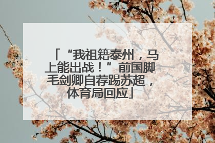 “我祖籍泰州，马上能出战！”前国脚毛剑卿自荐踢苏超，体育局回应