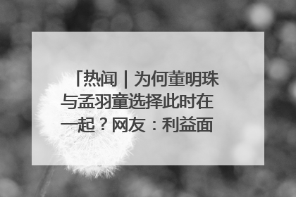热闻｜为何董明珠与孟羽童选择此时在一起？网友：利益面前啥都能和解