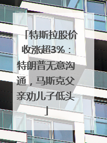 特斯拉股价收涨超3%：特朗普无意沟通，马斯克父亲劝儿子低头
