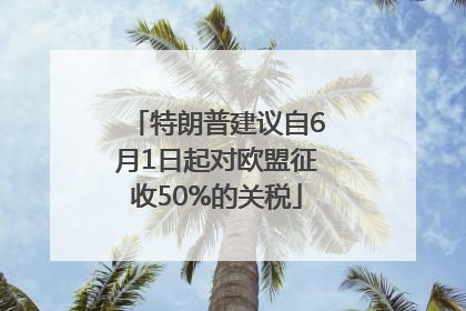 特朗普建议自6月1日起对欧盟征收50%的关税
