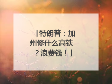 特朗普：加州修什么高铁？浪费钱！