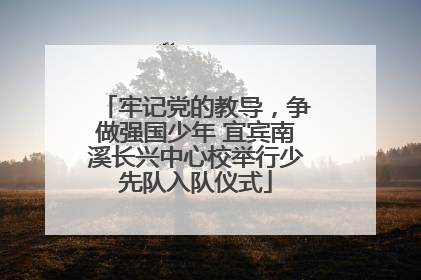 牢记党的教导，争做强国少年 宜宾南溪长兴中心校举行少先队入队仪式