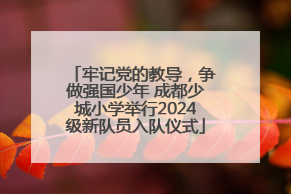 牢记党的教导，争做强国少年 成都少城小学举行2024级新队员入队仪式