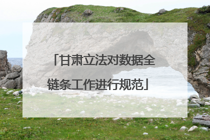甘肃立法对数据全链条工作进行规范