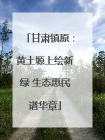 甘肃镇原：黄土塬上绘新绿 生态惠民谱华章
