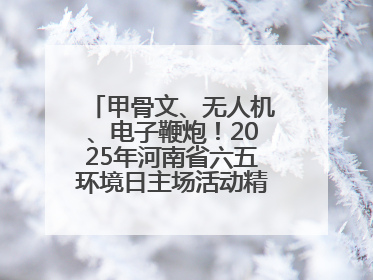 甲骨文、无人机、电子鞭炮！2025年河南省六五环境日主场活动精彩纷呈