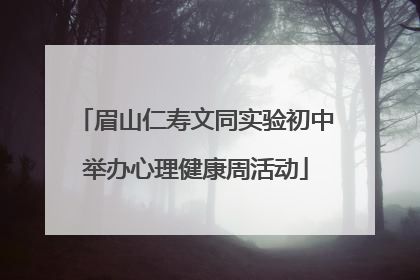 眉山仁寿文同实验初中举办心理健康周活动