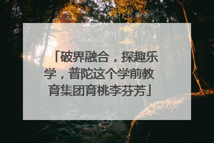 破界融合，探趣乐学，普陀这个学前教育集团育桃李芬芳