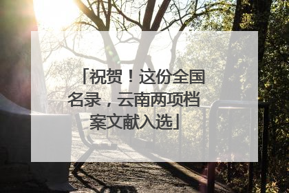 祝贺！这份全国名录，云南两项档案文献入选