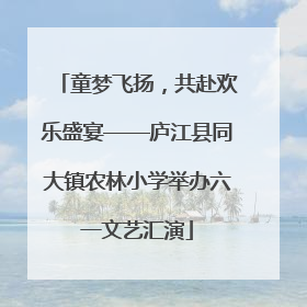 童梦飞扬，共赴欢乐盛宴——庐江县同大镇农林小学举办六一文艺汇演