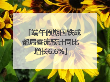端午假期国铁成都局客流预计同比增长6.6%
