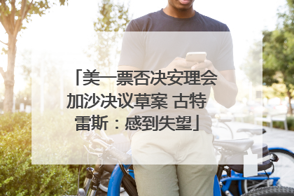 美一票否决安理会加沙决议草案 古特雷斯：感到失望