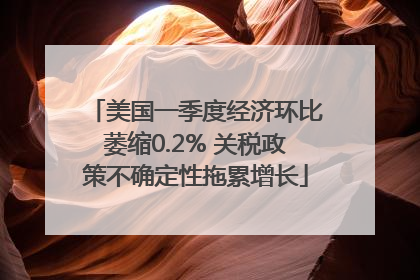 美国一季度经济环比萎缩0.2% 关税政策不确定性拖累增长