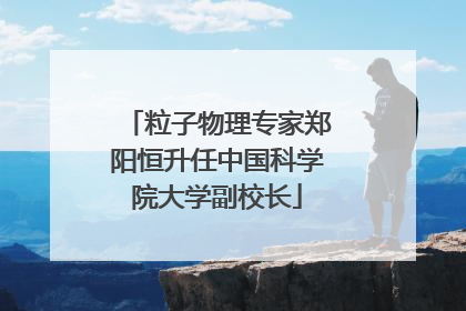 粒子物理专家郑阳恒升任中国科学院大学副校长
