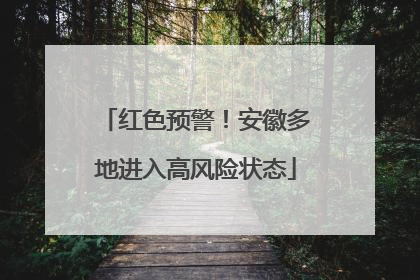 红色预警！安徽多地进入高风险状态