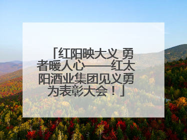 红阳映大义 勇者暖人心——红太阳酒业集团见义勇为表彰大会！
