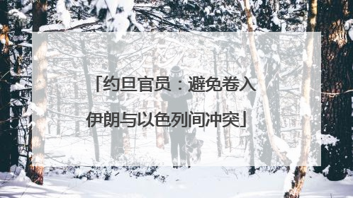 约旦官员：避免卷入伊朗与以色列间冲突