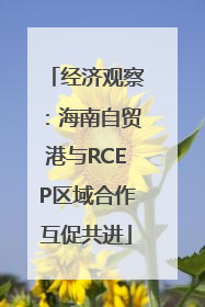 经济观察：海南自贸港与RCEP区域合作互促共进