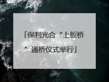 保利光合“上板桥”通桥仪式举行