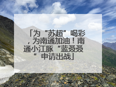 为“苏超”喝彩，为南通加油！南通小江豚“蓝叒叒”申请出战