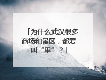 为什么武汉很多商场和景区，都爱叫“里”？