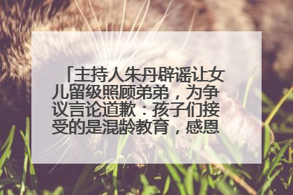 主持人朱丹辟谣让女儿留级照顾弟弟，为争议言论道歉：孩子们接受的是混龄教育，感恩每一条批评
