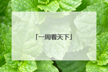 一周看天下