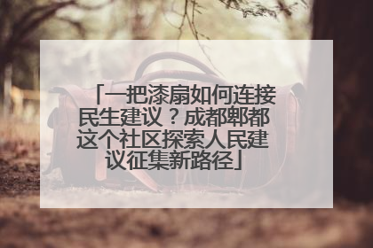 一把漆扇如何连接民生建议？成都郫都这个社区探索人民建议征集新路径