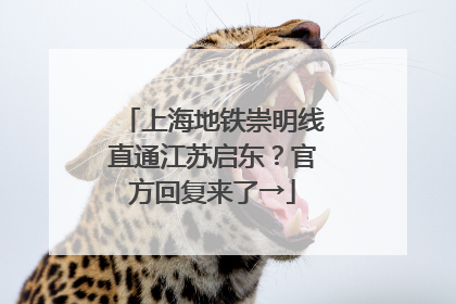 上海地铁崇明线直通江苏启东？官方回复来了→
