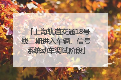 上海轨道交通18号线二期进入车辆、信号系统动车调试阶段
