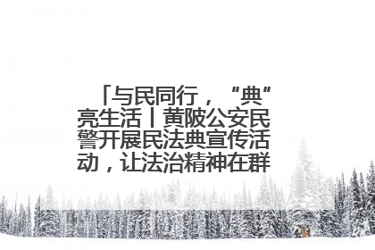与民同行，“典”亮生活丨黄陂公安民警开展民法典宣传活动，让法治精神在群众心中落地生根