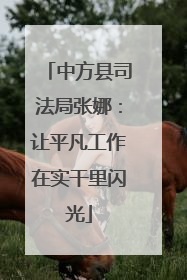中方县司法局张娜：让平凡工作在实干里闪光