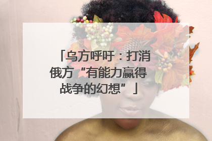 乌方呼吁：打消俄方“有能力赢得战争的幻想”