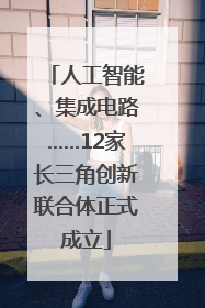 人工智能、集成电路……12家长三角创新联合体正式成立
