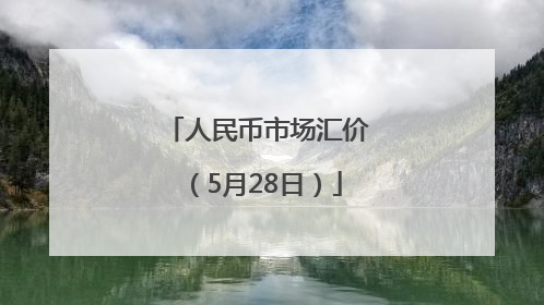 人民币市场汇价（5月28日）