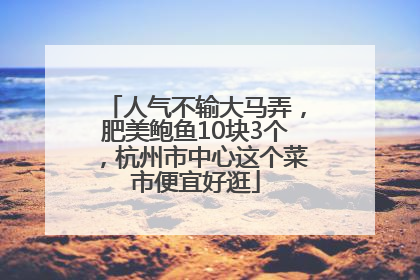 人气不输大马弄，肥美鲍鱼10块3个，杭州市中心这个菜市便宜好逛