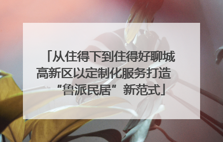 从住得下到住得好聊城高新区以定制化服务打造“鲁派民居”新范式