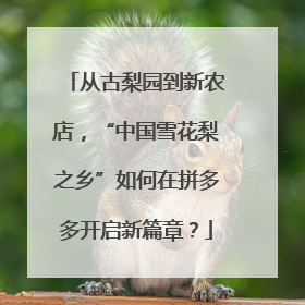 从古梨园到新农店，“中国雪花梨之乡”如何在拼多多开启新篇章？