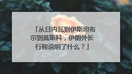 从日内瓦到伊斯坦布尔到莫斯科，伊朗外长行程说明了什么？