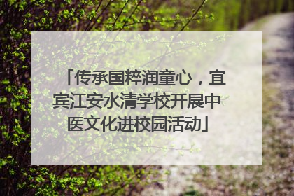 传承国粹润童心，宜宾江安水清学校开展中医文化进校园活动
