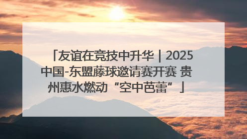 友谊在竞技中升华｜2025中国-东盟藤球邀请赛开赛 贵州惠水燃动“空中芭蕾”