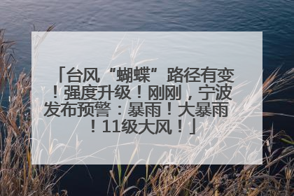 台风“蝴蝶”路径有变！强度升级！刚刚，宁波发布预警：暴雨！大暴雨！11级大风！