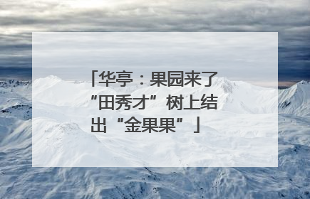 华亭：果园来了“田秀才”树上结出“金果果”