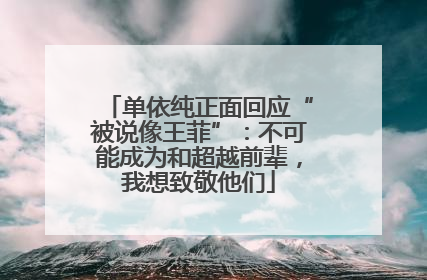 单依纯正面回应“被说像王菲”：不可能成为和超越前辈，我想致敬他们